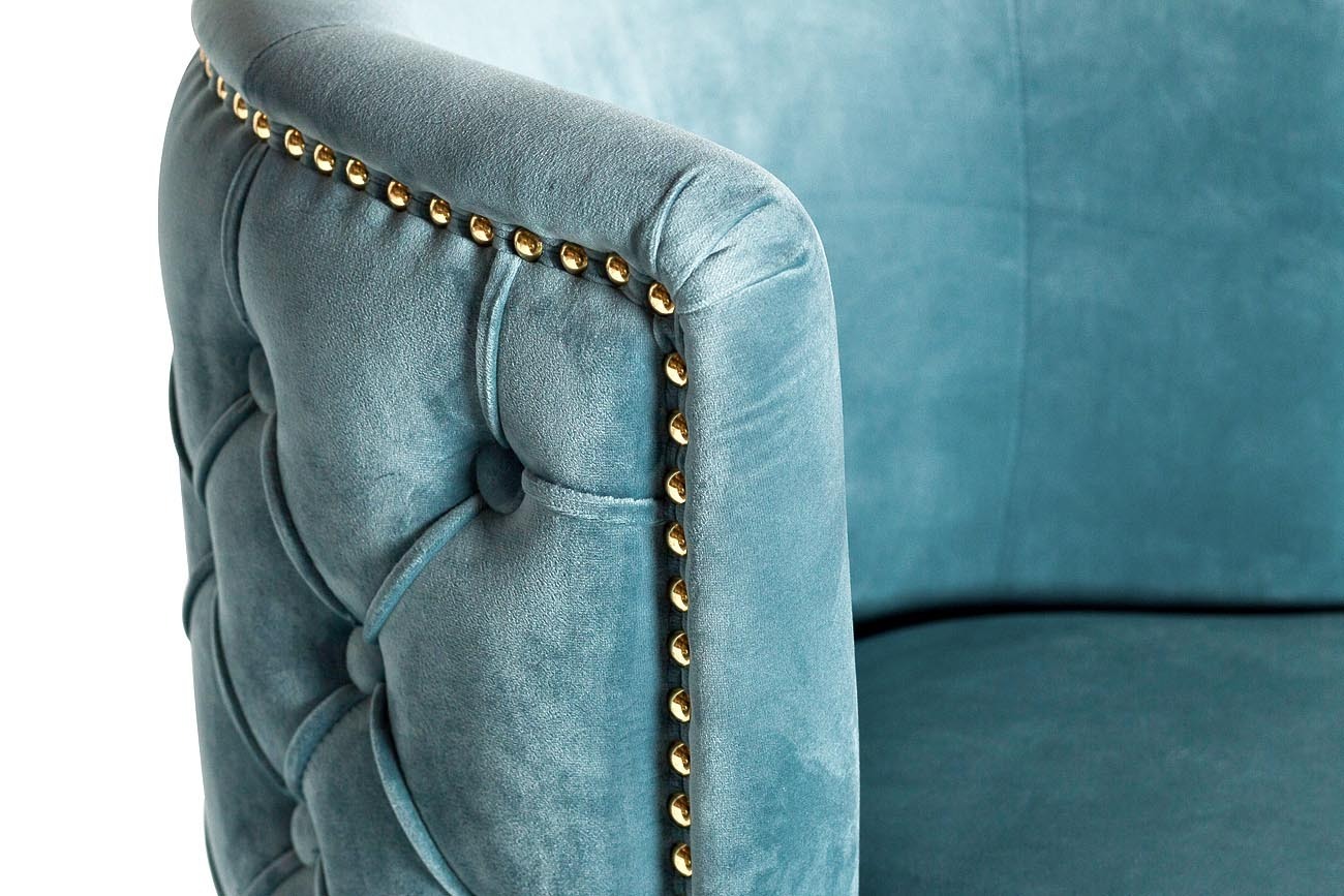 Стул барный велюровый бирюзовый Garda Decor 48MY-4116-B TUR