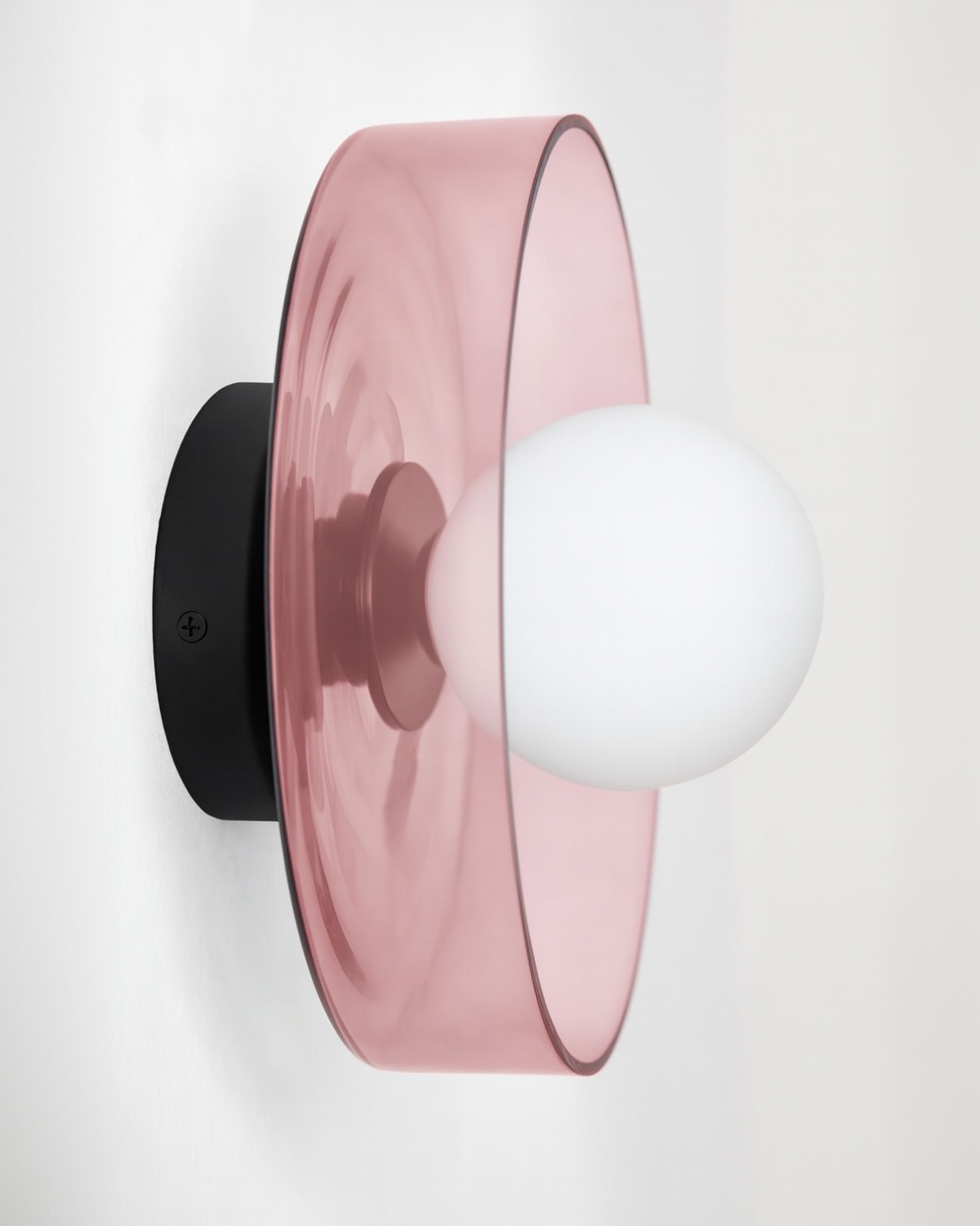 Настенный светильник с розовым стеклом Кассель  - Ø 25 см Louvre Home LHLSC490324SWL