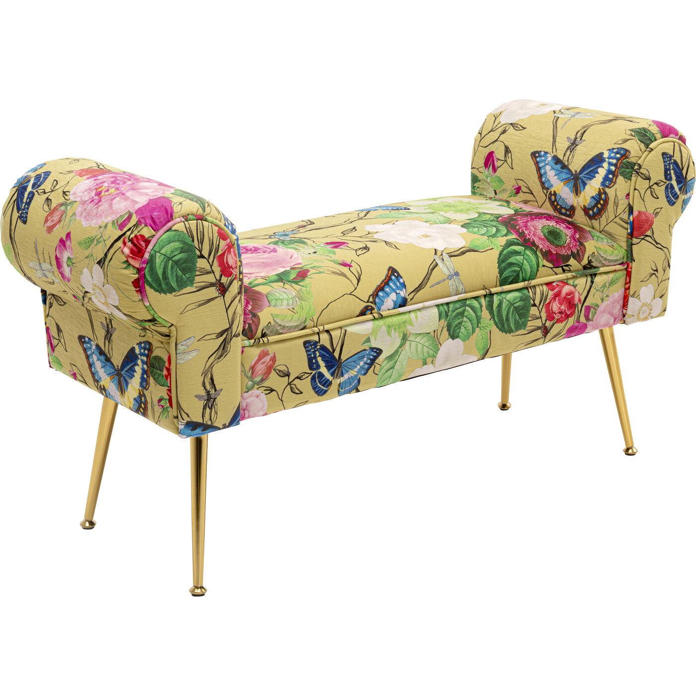 Скамья Wing Flower Fever Yellow 100cm KARE 71152
