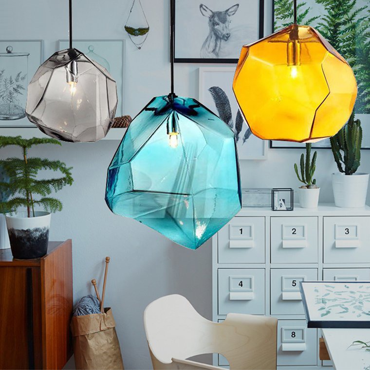 Подвесной светильник Color Ice Cube Pendant JEVIO 3 На планке by ImperiumLoft