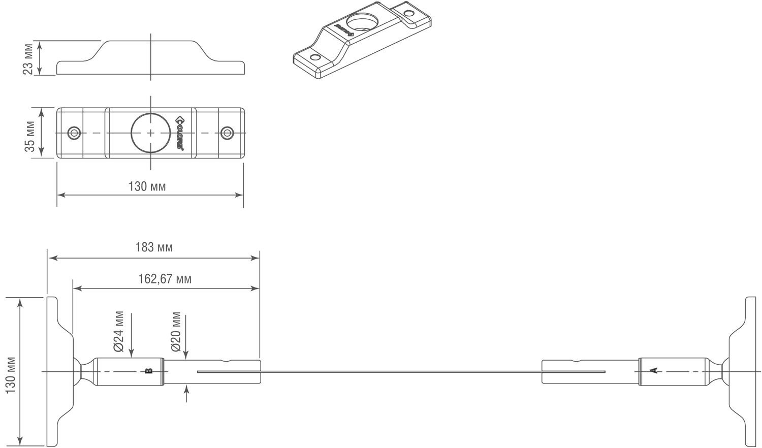 Потолочное основание для источника питания Donolux Ceiling cup X HF250 driver