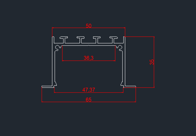 Встраиваемый алюминиевый профиль Donolux L18529RAL9003