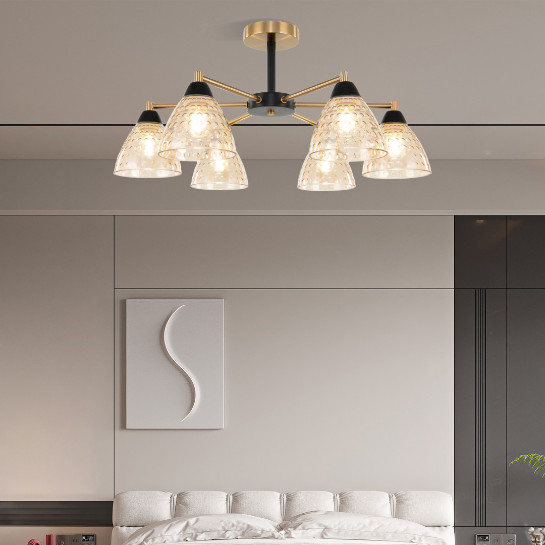 Люстра потолочная с плафонами 330754/6 BK+AB Arte Milano