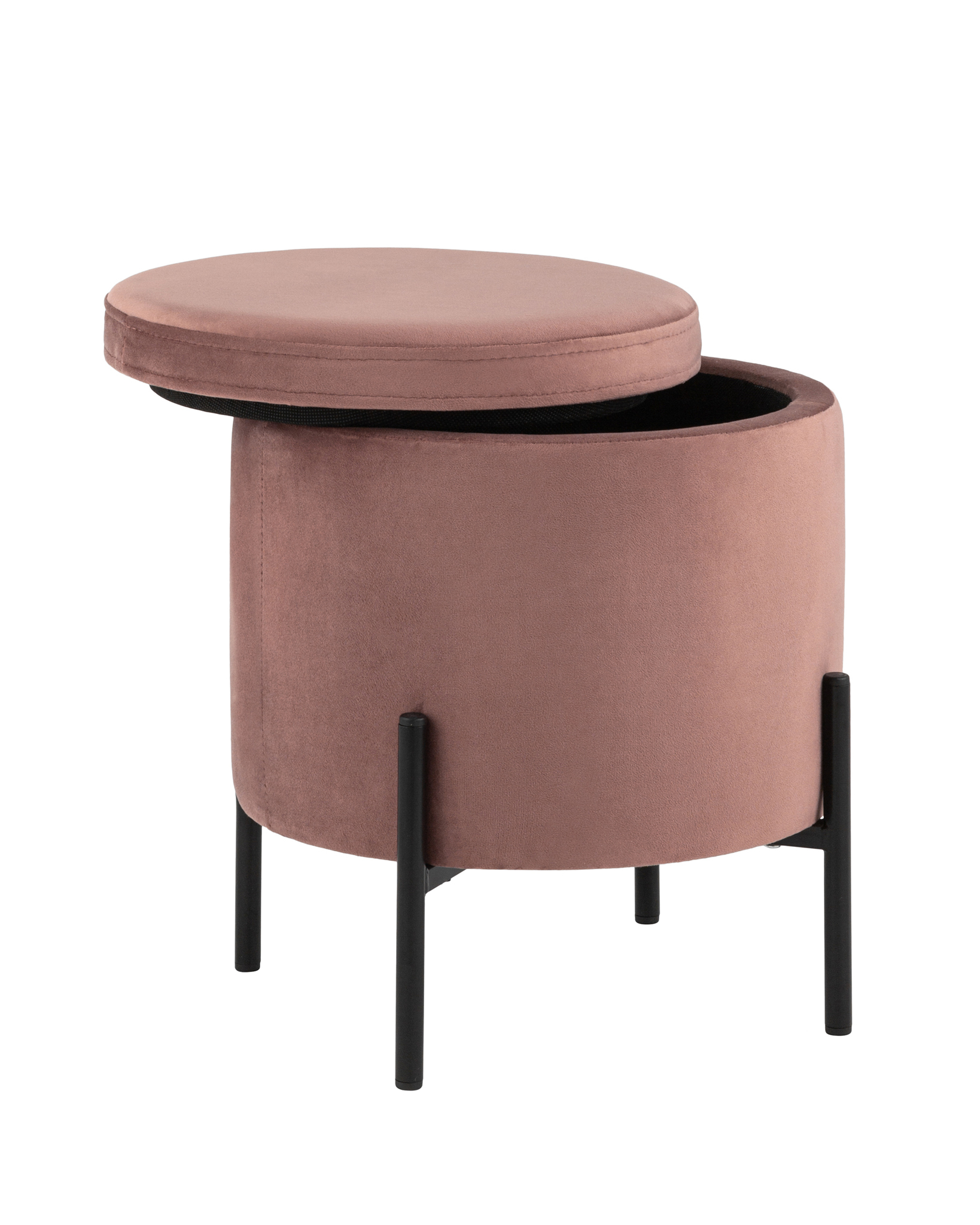 Пуф Грейс с ящиком велюр пыльно-розовый Stool Group