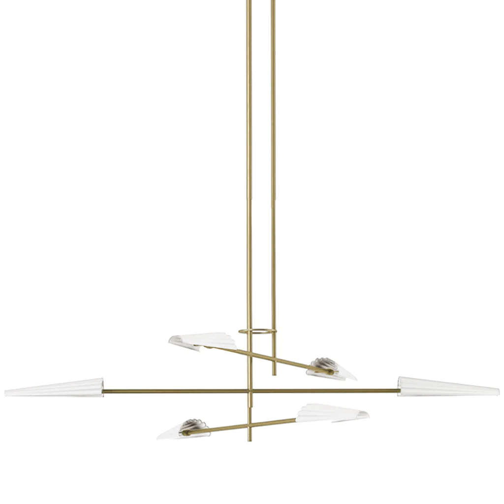 Люстра Bion 6L золотая с белыми абажурами Aromas del Campo