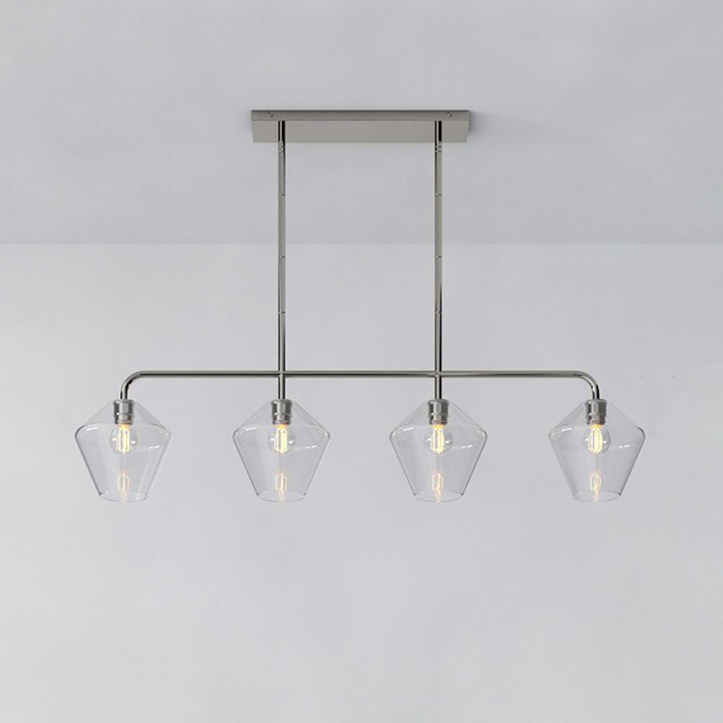 Реечный, рядный светильник CLOVE B Chrome Transparent by ImperiumLoft