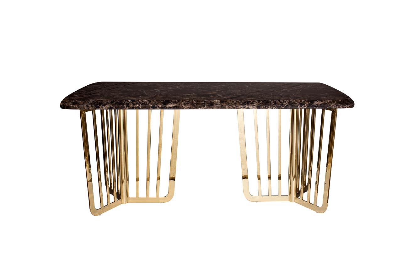 Стол обеденный Dark Emperator прямоугольный коричневый/золото Garda Decor 33FS-1800-STOL/OB-PG