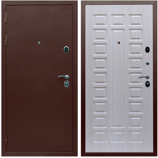 Дверь входная Graf Люкс ТП-70 Антик медь / МДФ 16 мм ФЛ-183 Дуб беленый