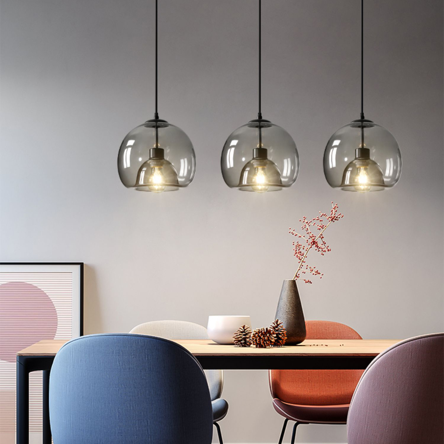 Подвесной светильник FOCUS TRIO L80 Grey by ImperiumLoft