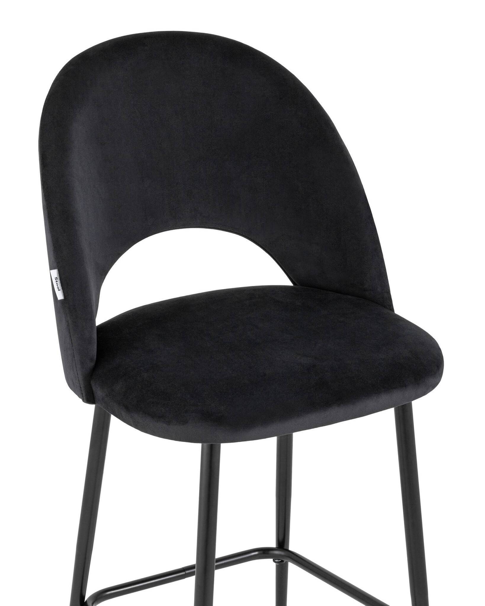 Стул полубарный Меган велюр черный Stool Group