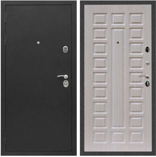 Дверь входная Graf Люкс ТП-70 Черный крокодил / МДФ 16 мм ФЛ-183 Сандал белый