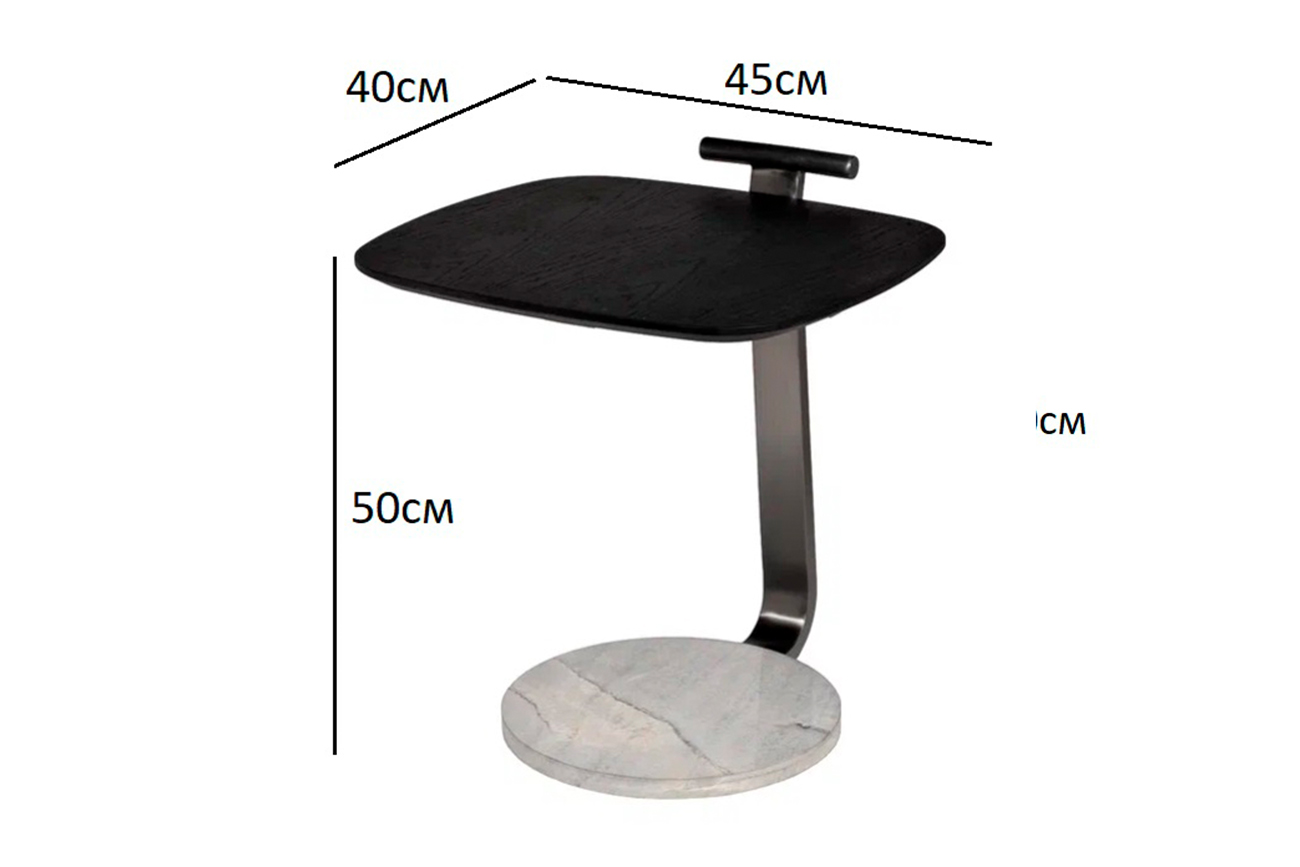 Столик журнальный приставной серый Garda Decor 57EL-10393