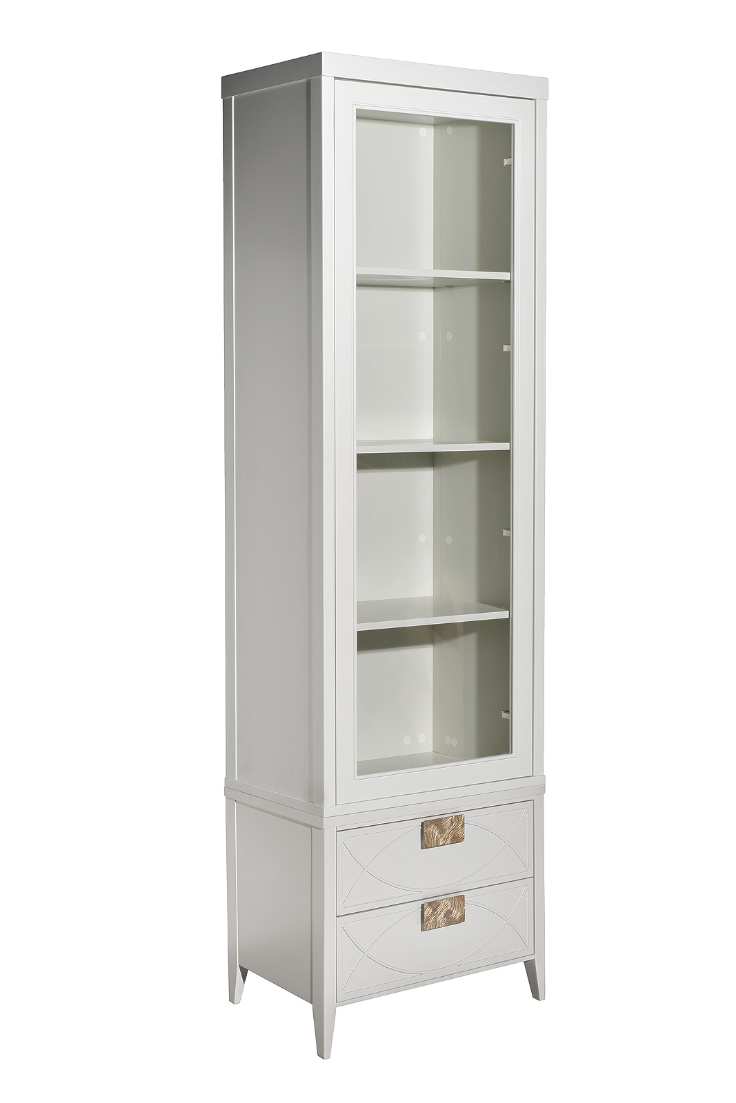 Шкаф-витрина 1 стеклянный фасад с тумбой прикроватной с 2-мя ящиками Garda Decor 151SV-000021