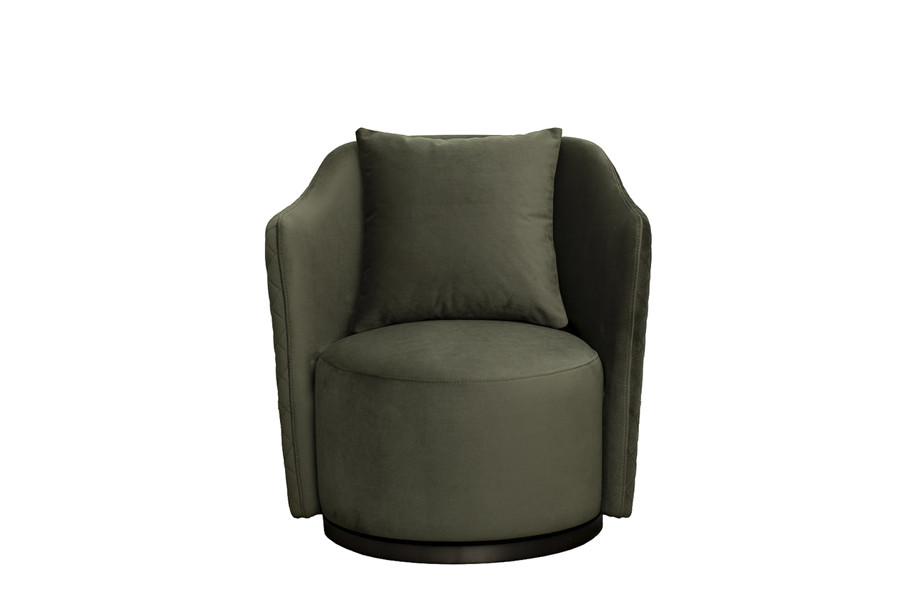 Кресло Verona вращающееся, велюр т.зеленый Colt1011-TZEL/бронза 70*77*80 Garda Decor VERONA-Colt1011-Bronza