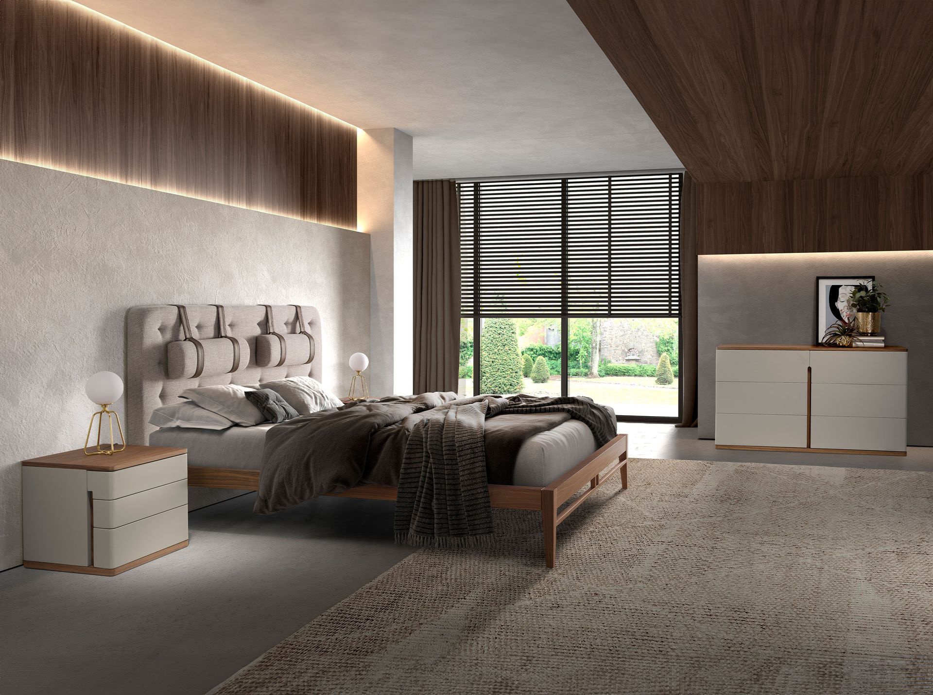 Комод  7168/MC2320DR из серого лака и орехового дерева Angel Cerda