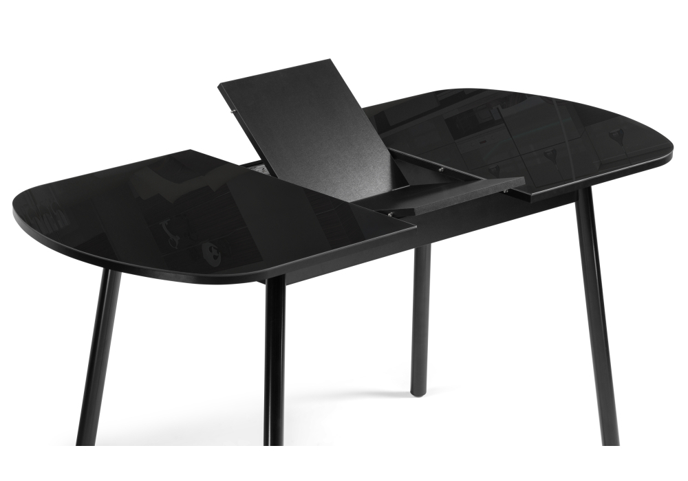 Стол стеклянный Woodville Агат черный / черный 379005