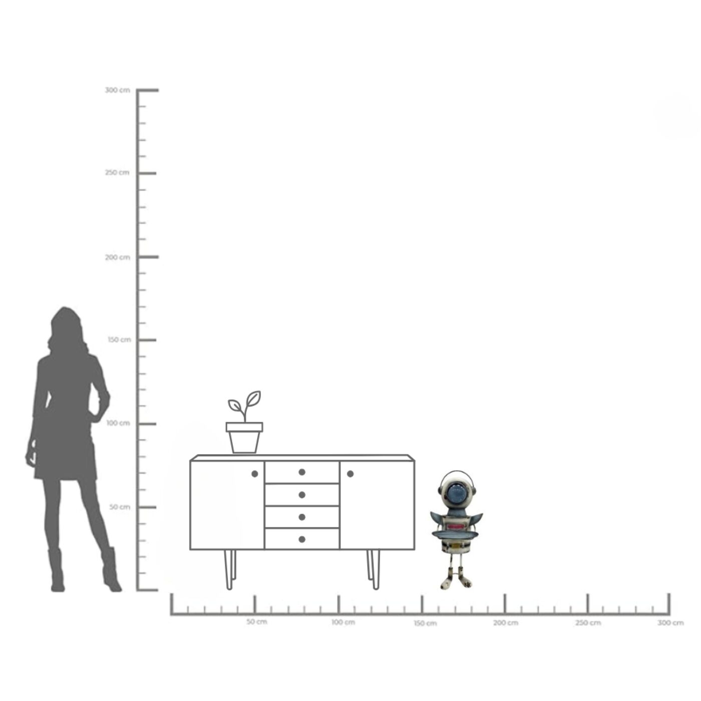 Фигура декоративная Robot Gottlieb 74 см KARE 56242