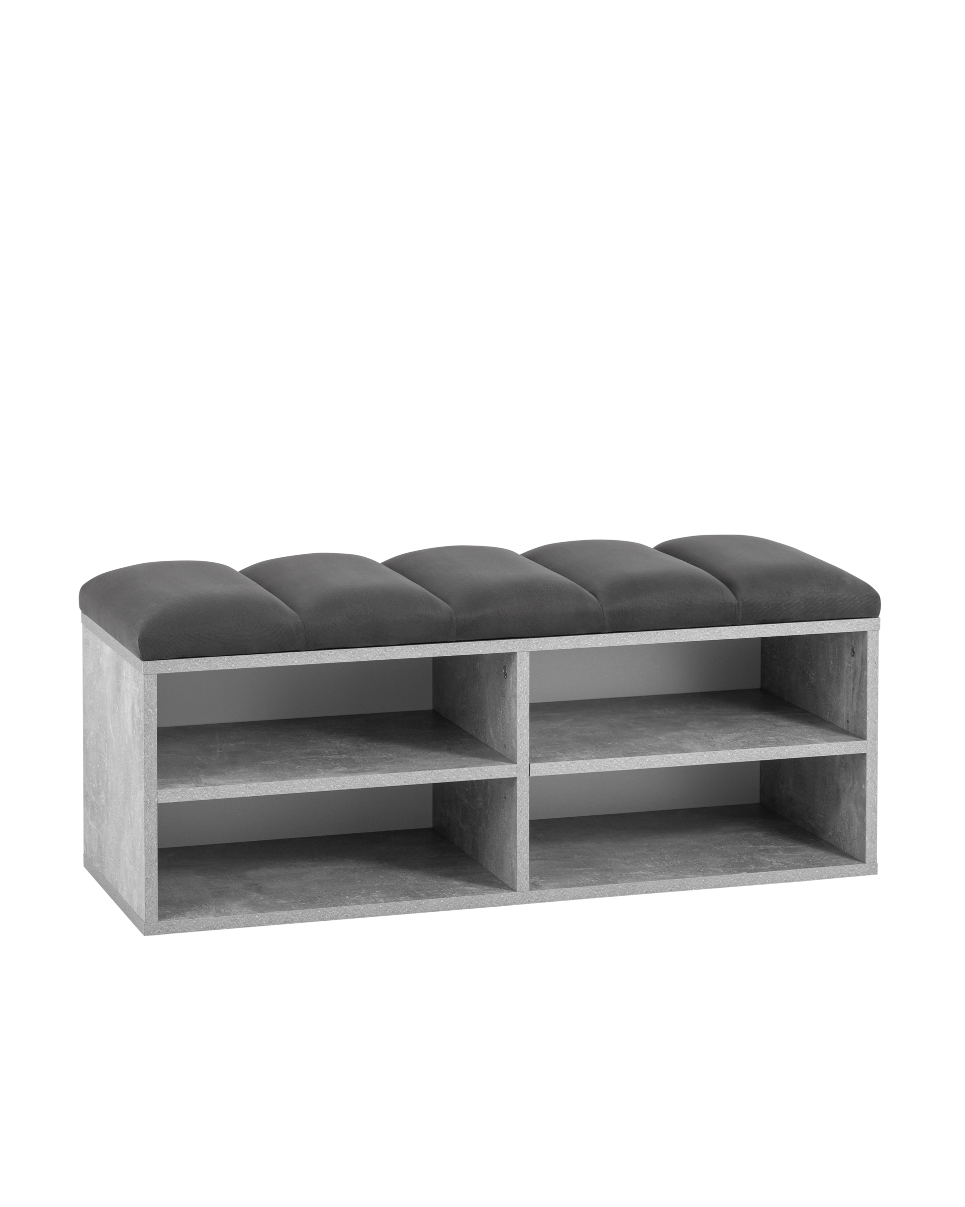 Обувница Хольст 2 серая велюр тёмно-серый Stool Group