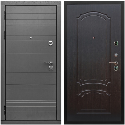 Дверь входная Graf Роял Вуд МДФ 10 мм Роял Вуд графит / МДФ 6 мм ФЛ-140 Венге