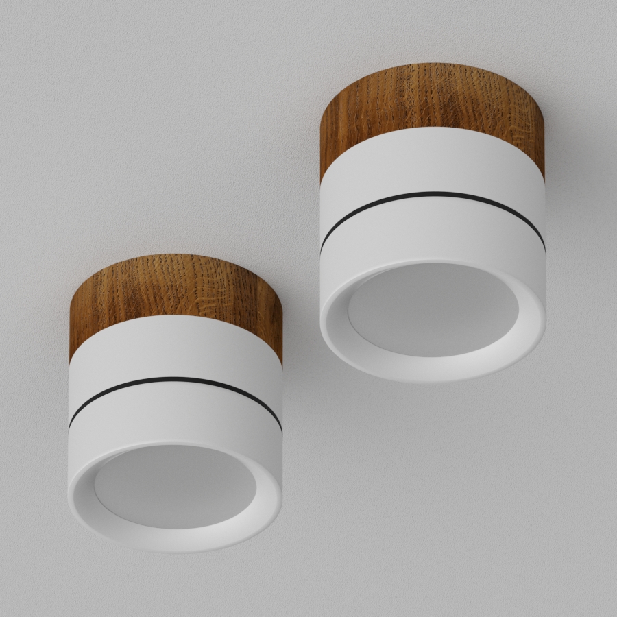 Накладной светодиодный светильник Ledron BARREL MINI Wooden White