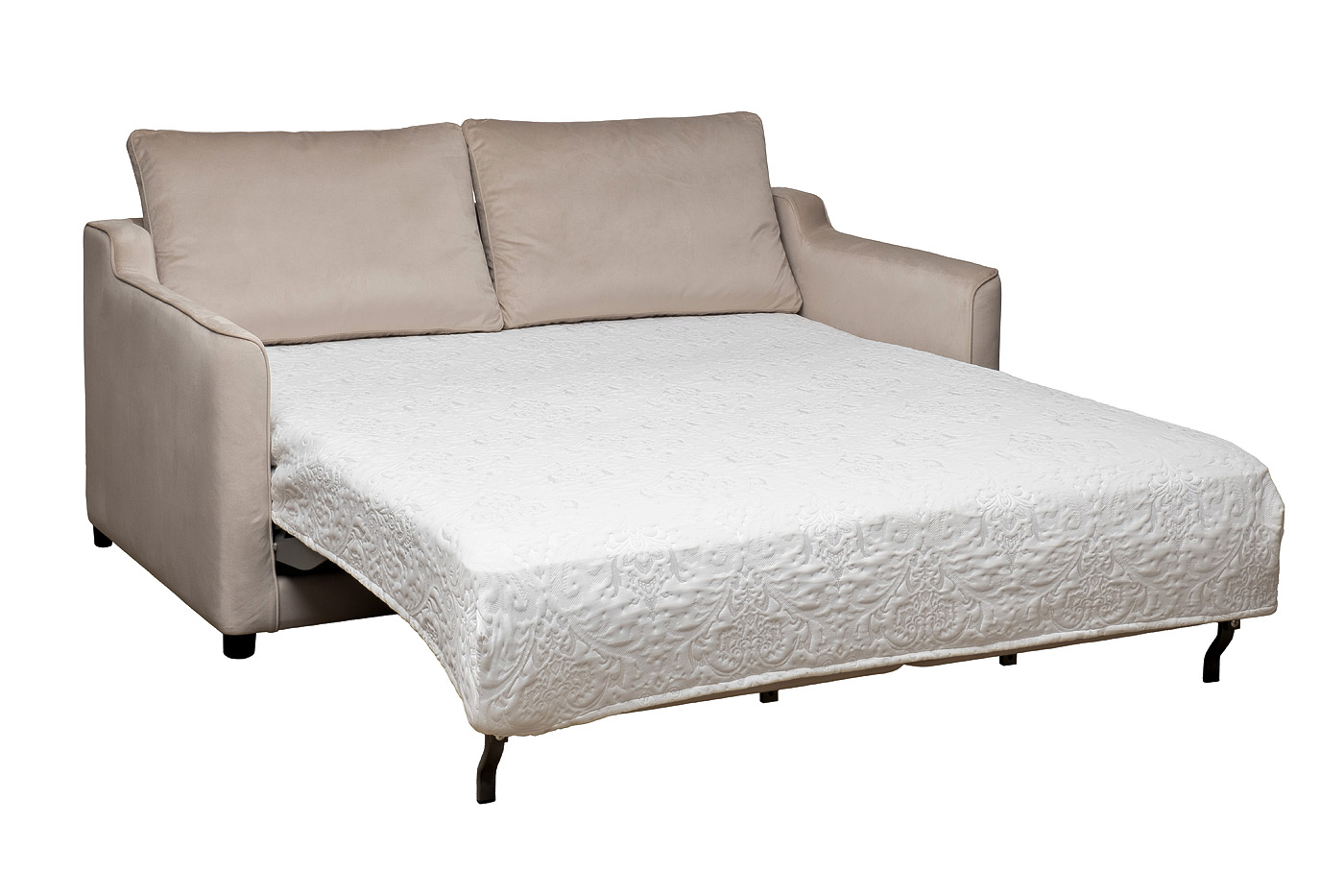 Диван двуестный раскладной светло-серый с кантом Garda Decor PORTOFINO-180-Colt030+Colt025