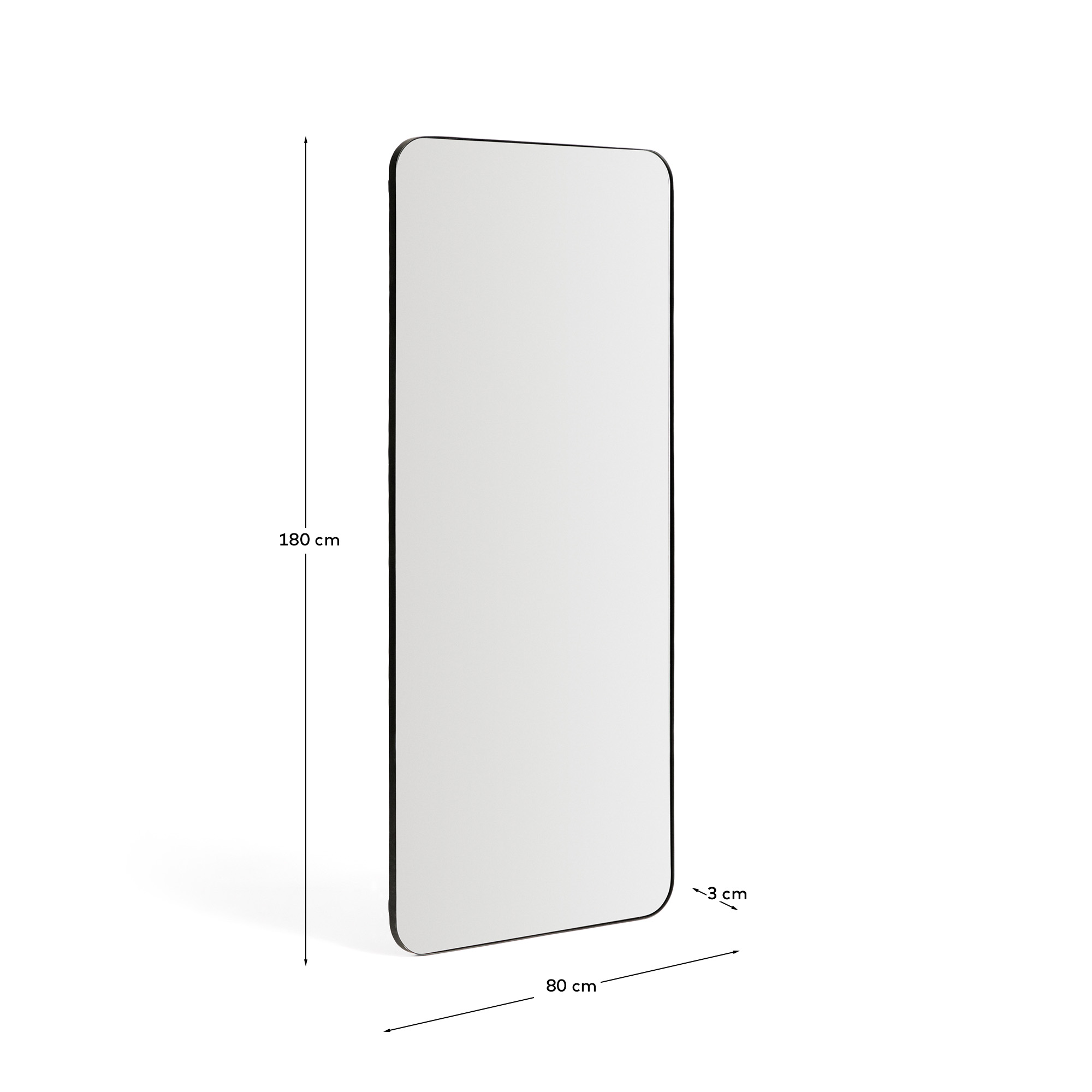 Черное металлическое зеркало Marco 80 x 180 см La Forma (ex Julia Grup)