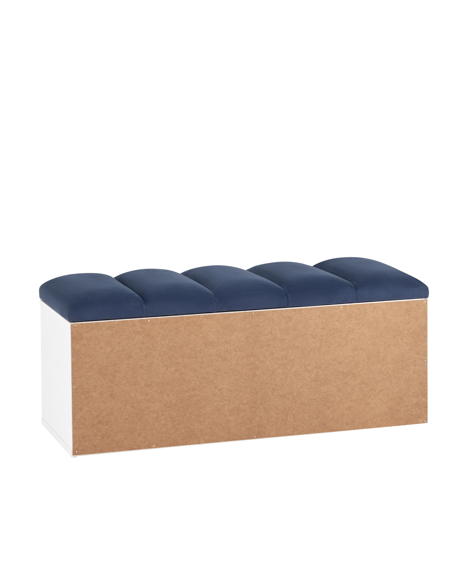 Обувница Хольст белая велюр синий Stool Group