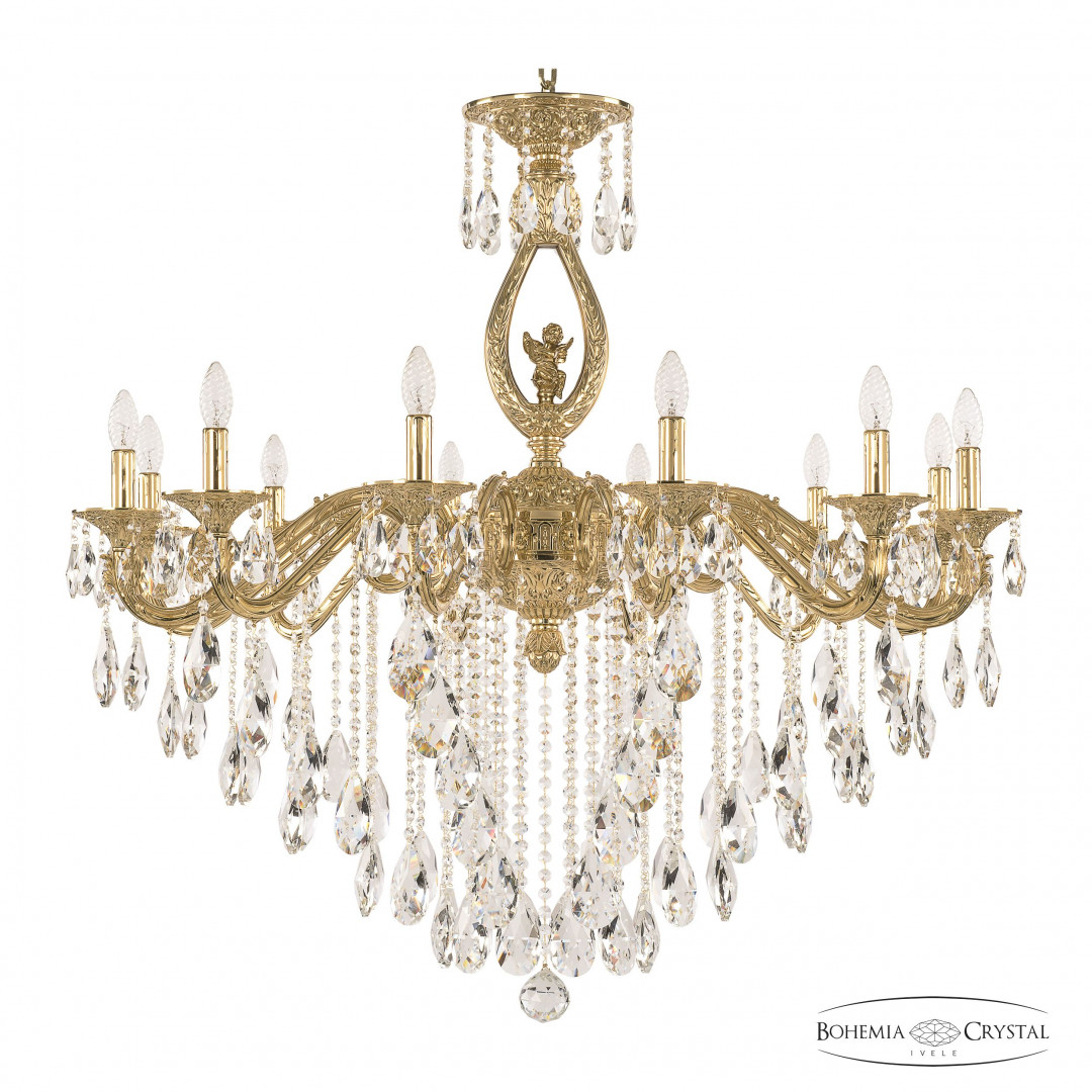 Люстра бронзовая с хрусталём 71402/12/360 B G FA1B