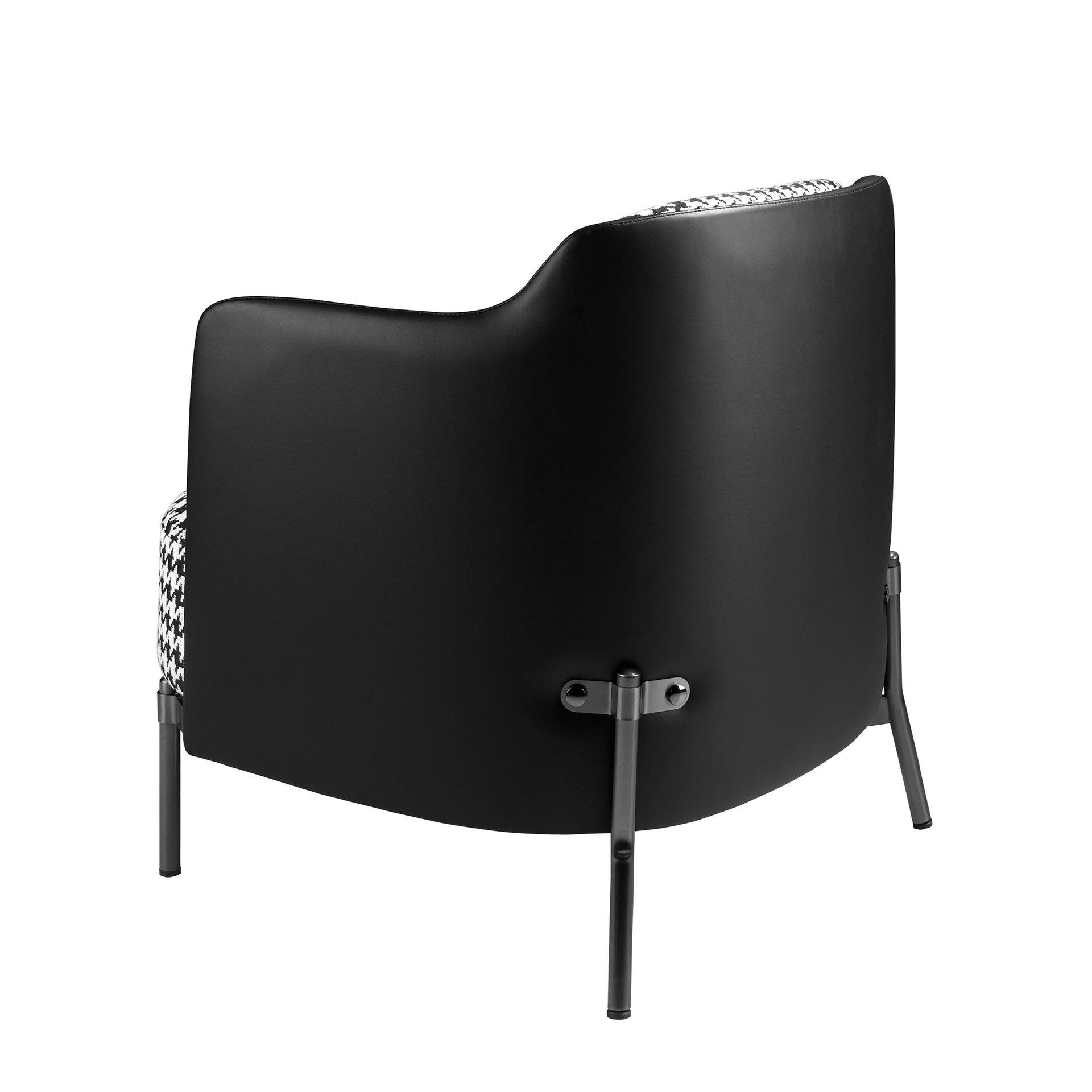Кресло 5139 из черно-белой ткани и черной экокожи Angel Cerda