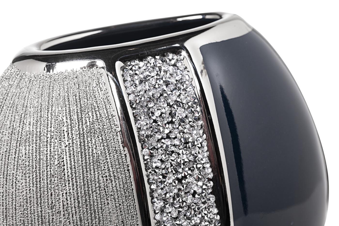 Ваза керамическая синяя с серебром Garda Decor 18H2659M-19