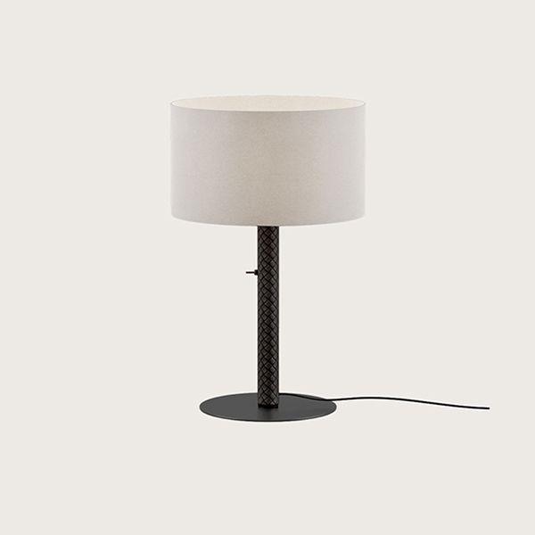 Настольная лампа Coco S1342 черный металл/черная кожа с абажуром 801011/35 Aromas del Campo
