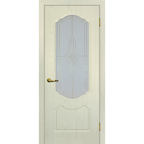 Межкомнатная дверь Graf Сиена-2 Сатинат, контурный полимер золото Ваниль (2000 х 900)