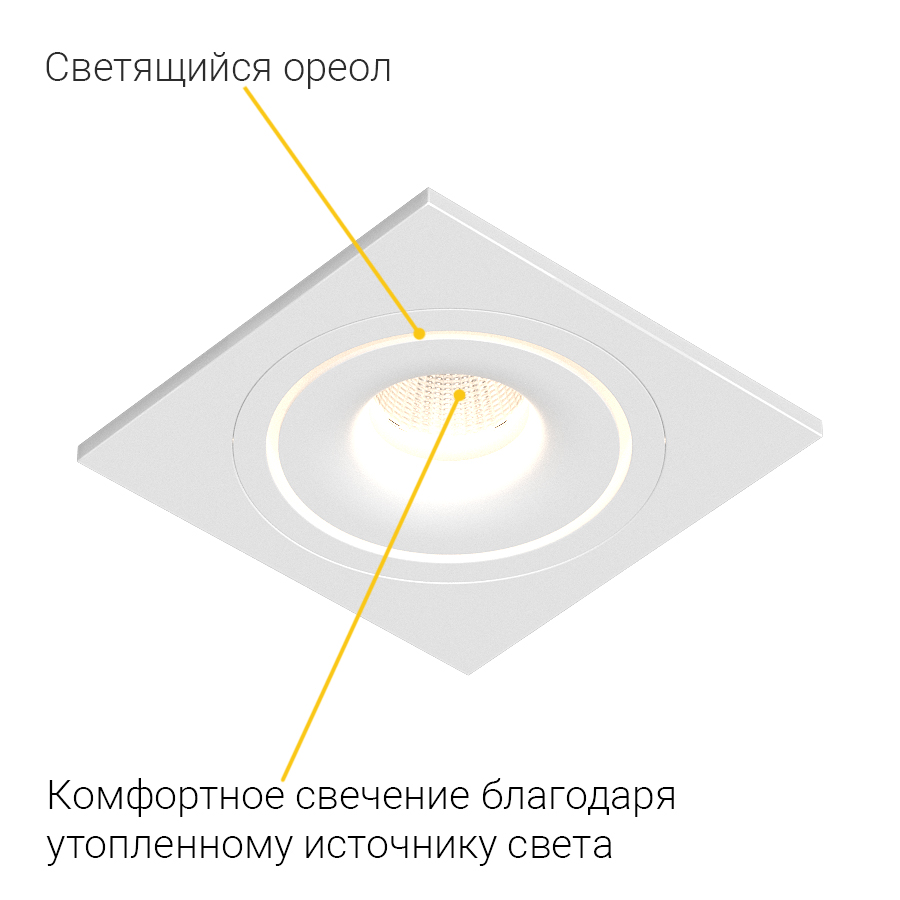 Встраиваемый светодиодный светильник Ledron LH10 SQ White