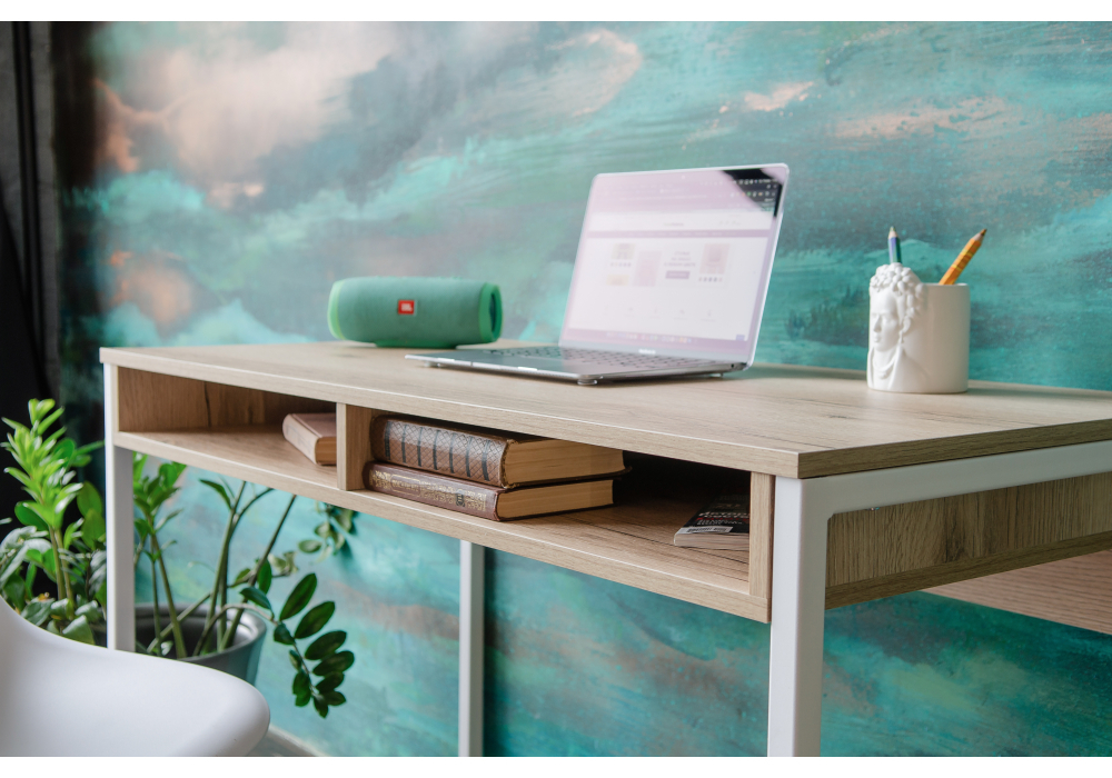 Офисная мебель Woodville Леон Лофт дуб делано светлый / матовый белый 489681