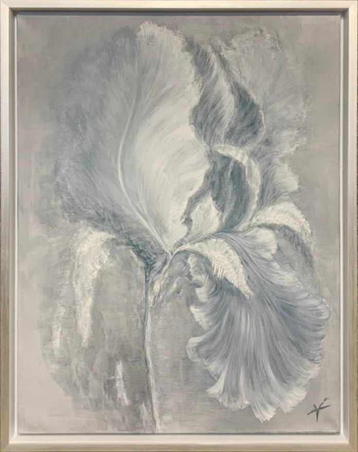 Холст "Ирис" в серебряном багете Garda Decor 89VOR-FLOWER3