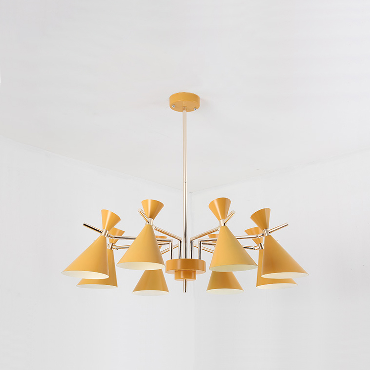 Люстра на штанге FRANKA D100 8 lamps Yellow by ImperiumLoft