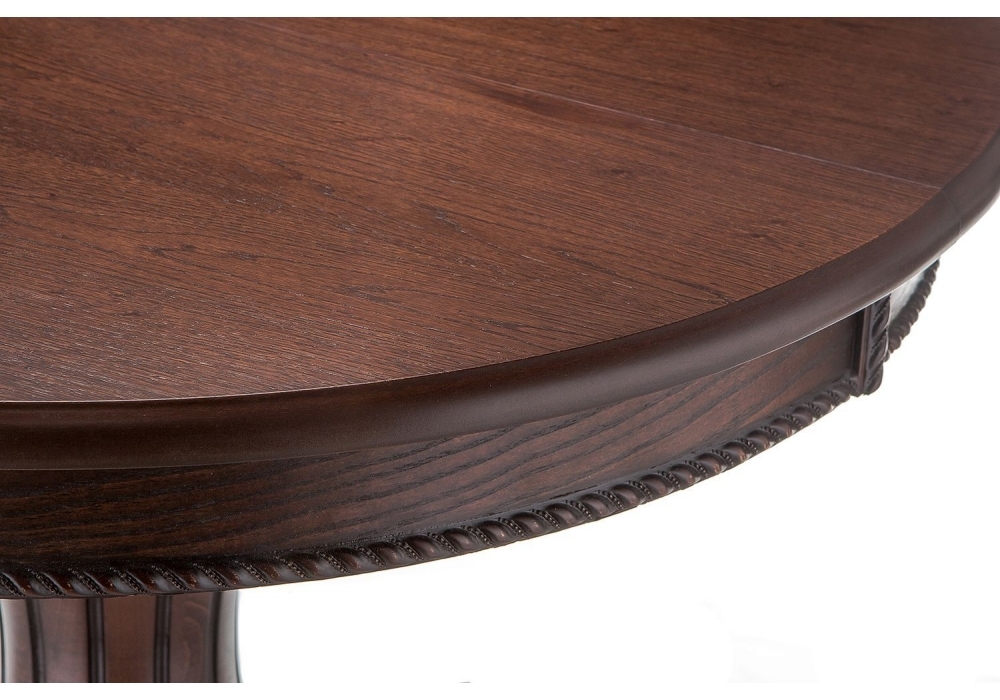 Стол деревянный Woodville Павия 90(120)х90х80 орех с коричневой патиной 406081