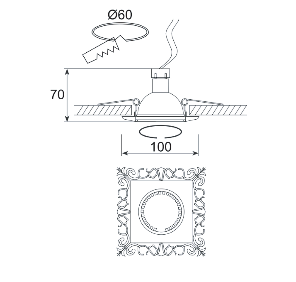 Встраиваемый светильник Donolux N1563-Light bronze