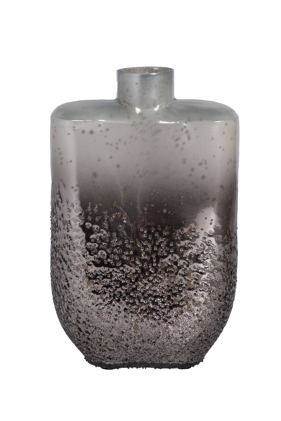 Ваза стеклянная серебристая Garda Decor 71PN-52209