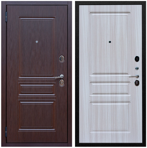 Дверь входная Graf Экстра МДФ 10 мм ФЛ-243 Лиственница шоколад / МДФ 16 мм ФЛ-243 Сандал белый