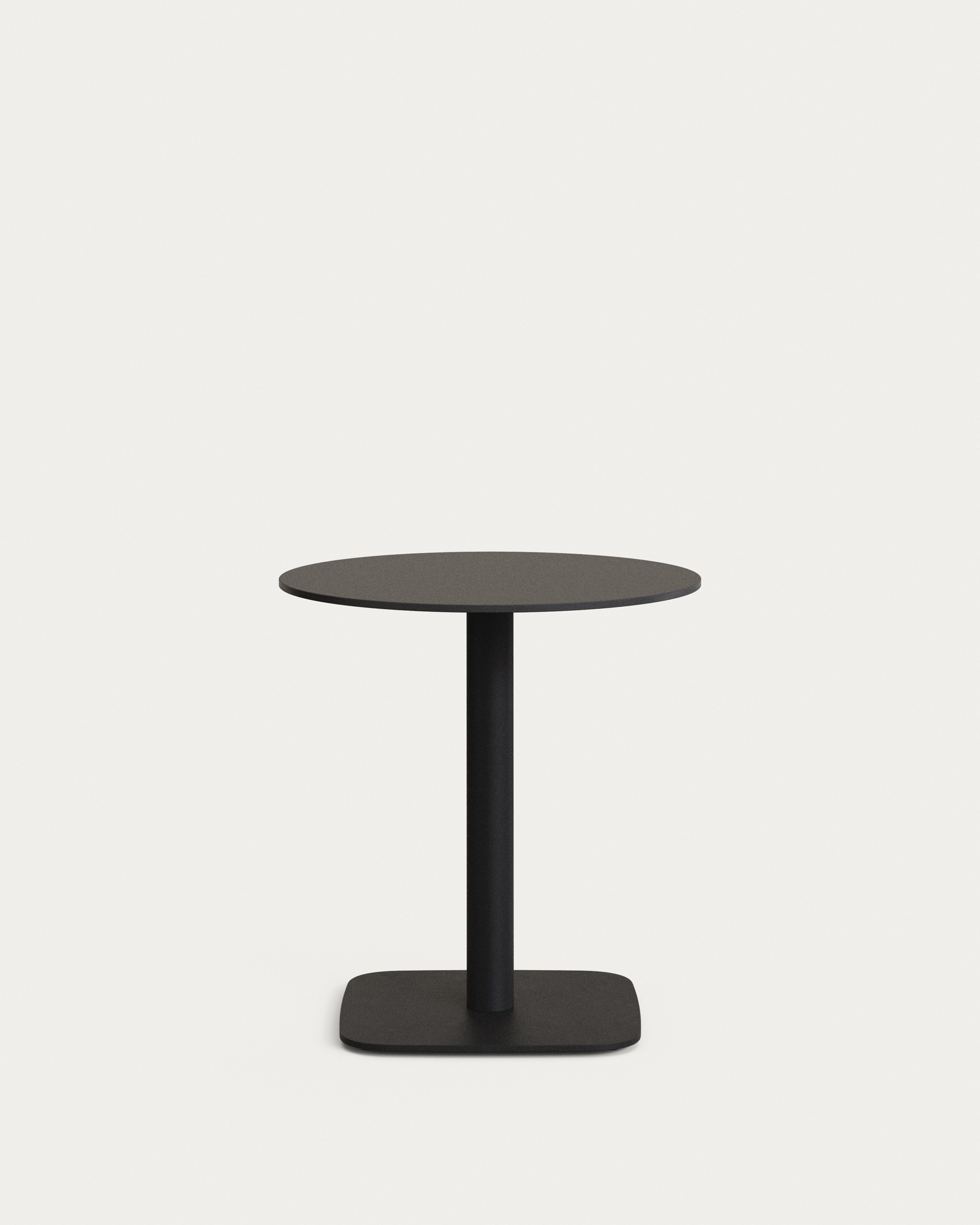 Dina Садовый круглый стол черный на черном металлическом основании Ø 68x70 La Forma (ex Julia Grup)