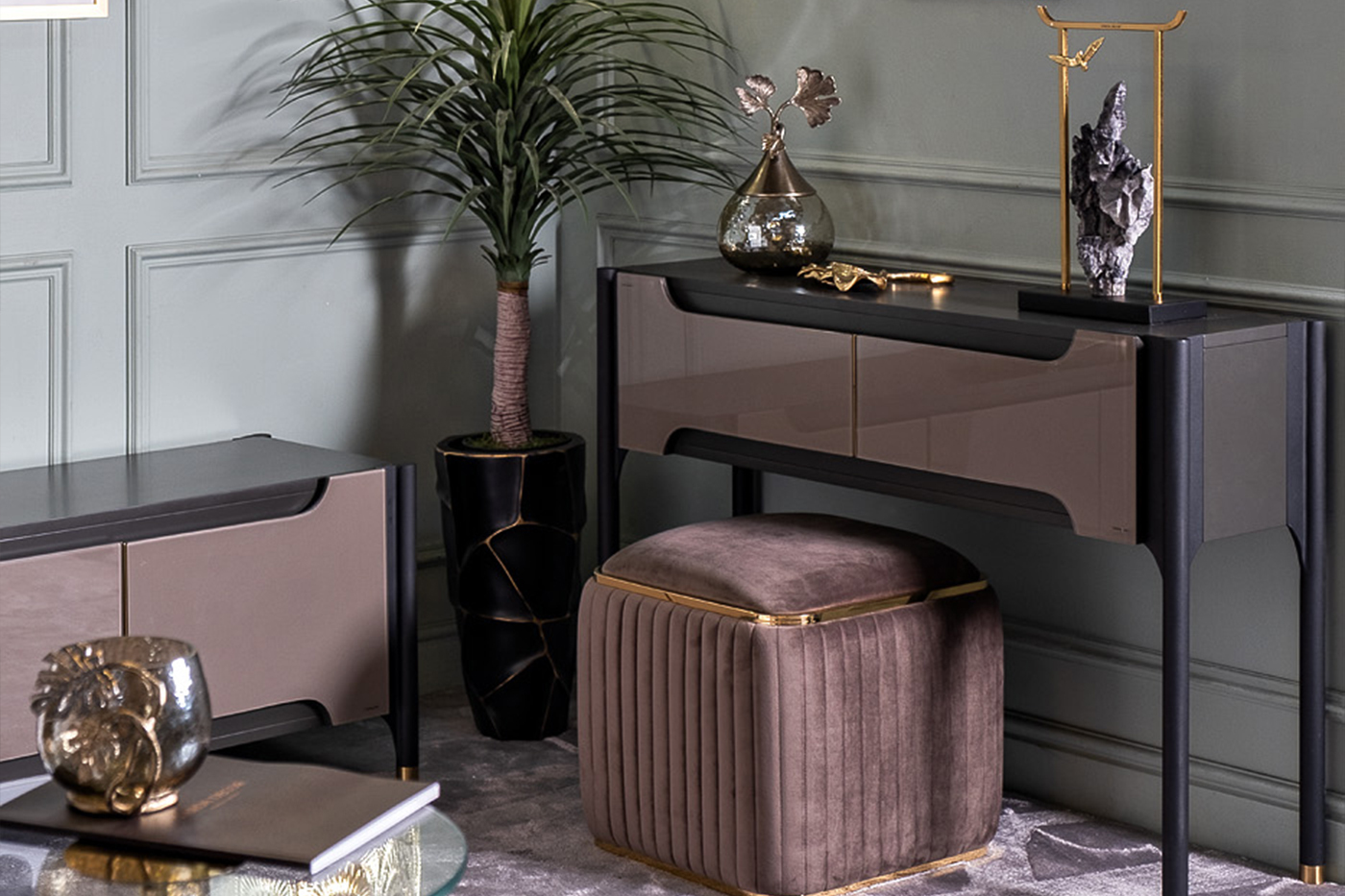 Пуф Glarus велюровый коричневый Garda Decor 102AN-PUF-1300-KOR