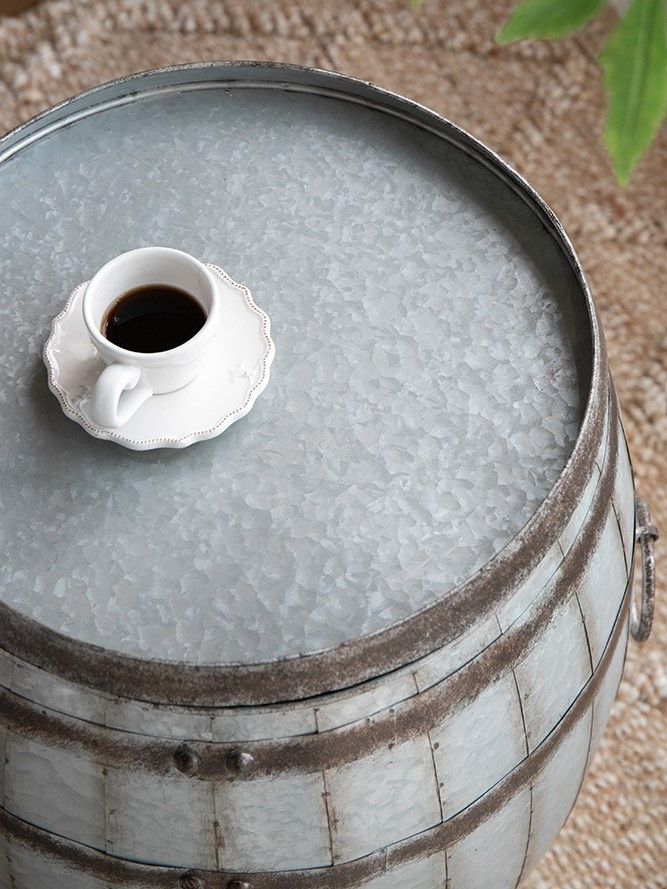 Столик акцентный с ящиком Бочка Glasar SA80117-DS