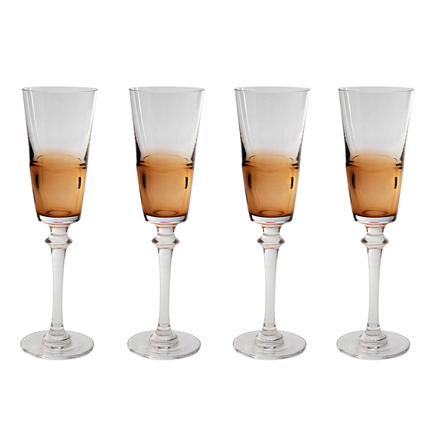 Бокал для шампанского Mimi Amber 24cm (4/part) KARE 46938