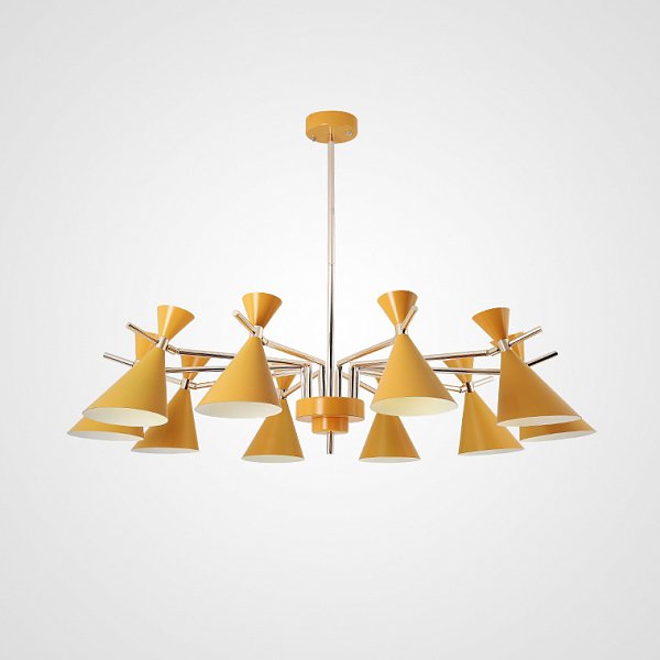 Люстра на штанге FRANKA D120 10 lamps Yellow by ImperiumLoft
