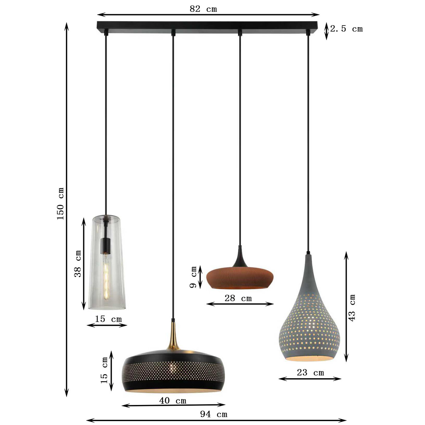 Светильник подвесной Melange Dinging 107 cm KARE 56494