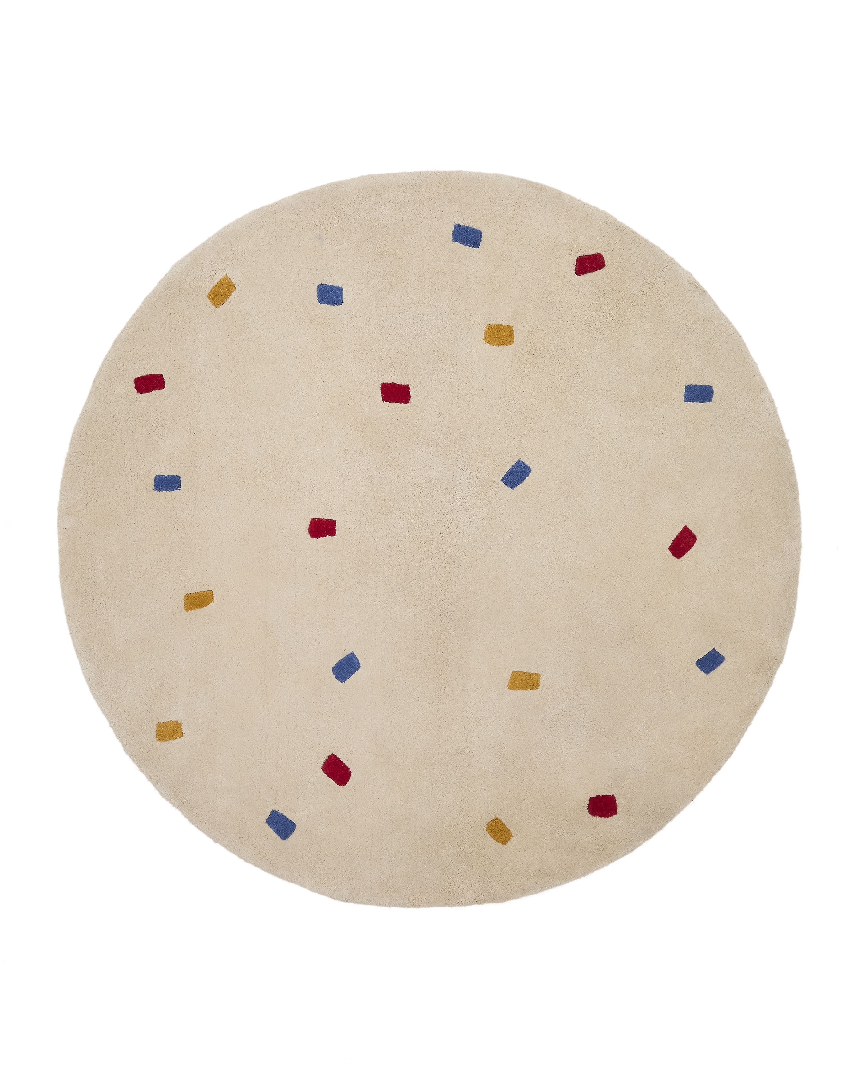 Ковер Luli белый хлопок с разноцветными точками Ø 120 см La Forma (ex Julia Grup)