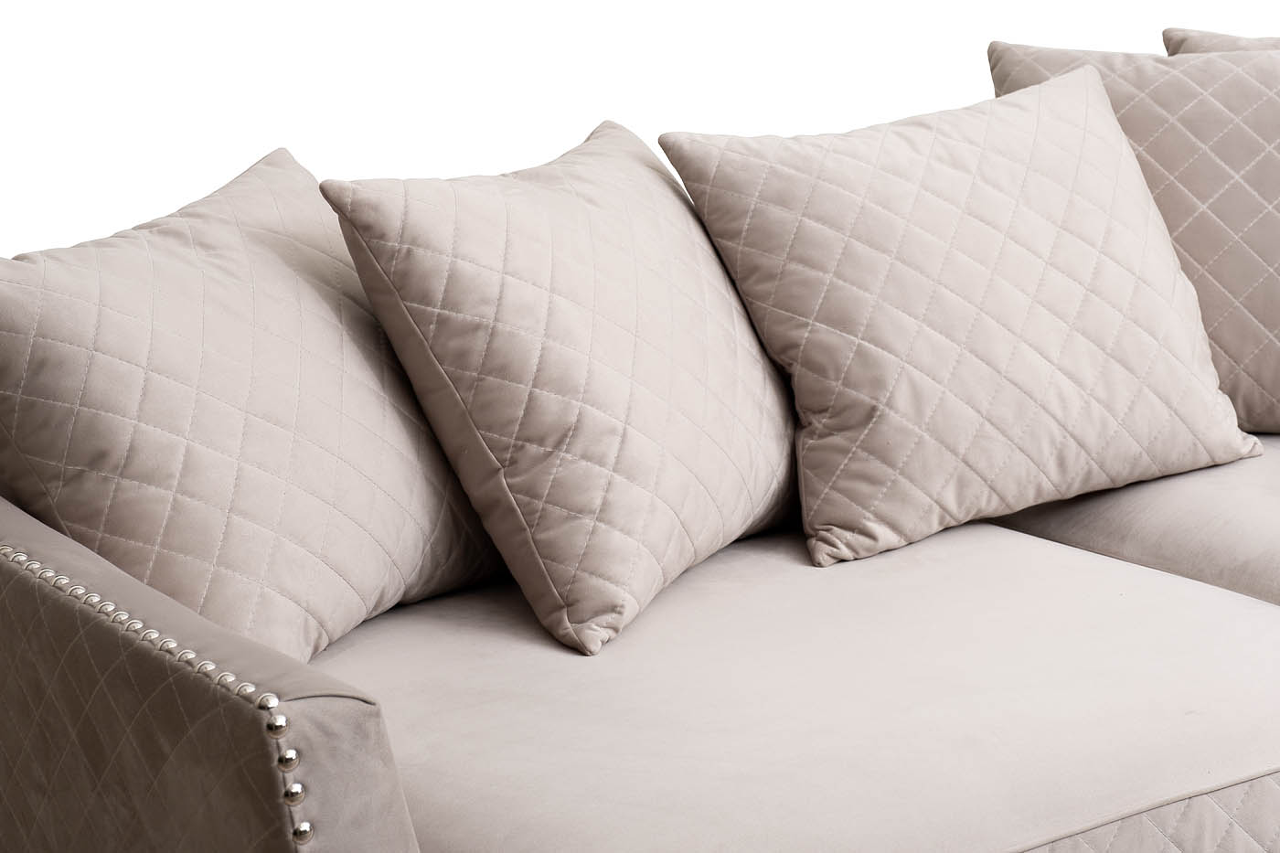 Диван Sorrento 250 трехместный велюровый светло-серый Garda Decor SORRENTO-250-Colt030