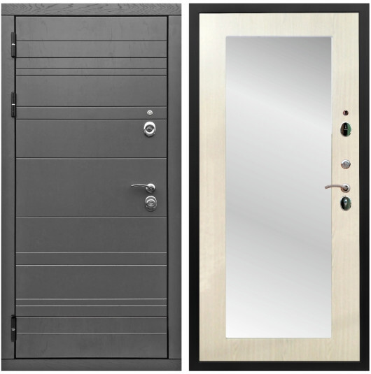 Дверь входная Graf Роял Вуд МДФ 10 мм Роял Вуд графит / МДФ 10 мм ФЛЗ пастораль Сандал белый