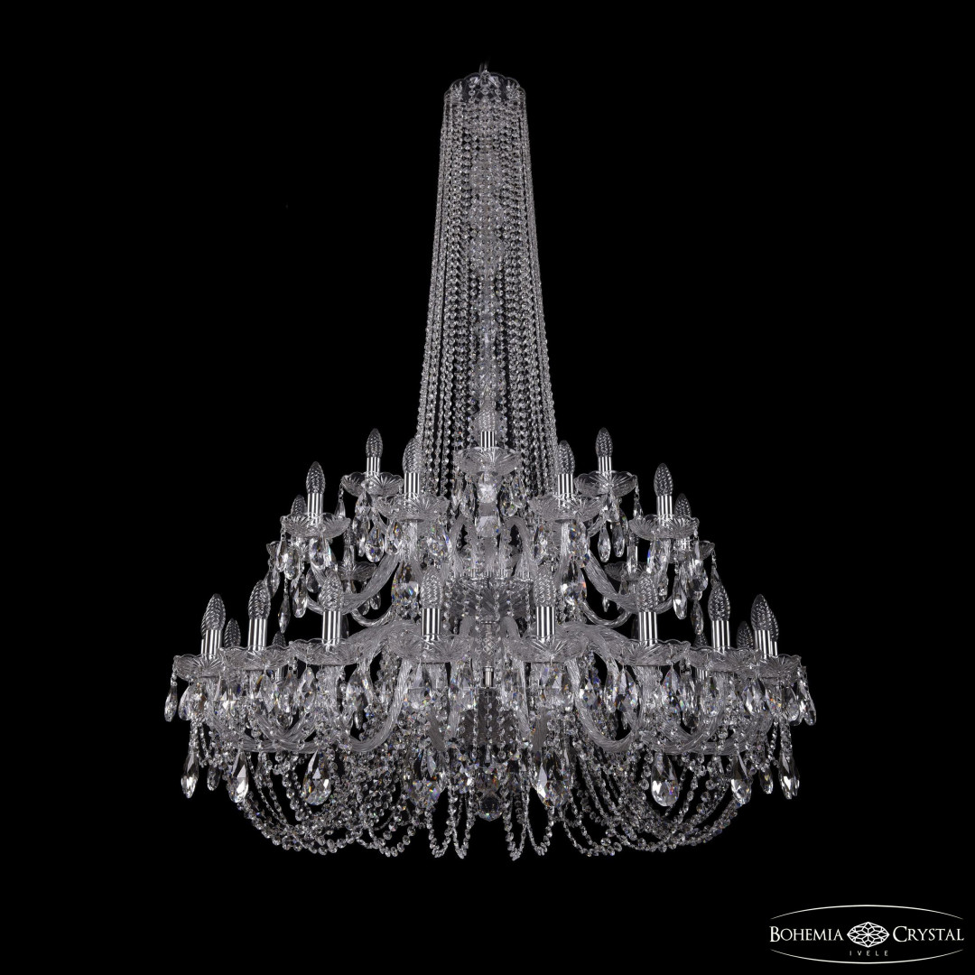 Люстра хрустальная 1402/20+10+5/400/h-160/2d Ni